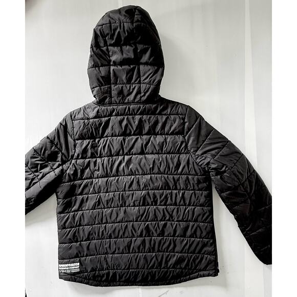 SUPERDRY Womens Sz 12 Pullover Puffer Jacket with Hood Black 1/4 Zip UK 16 EU 44 - Picture 4 of 12